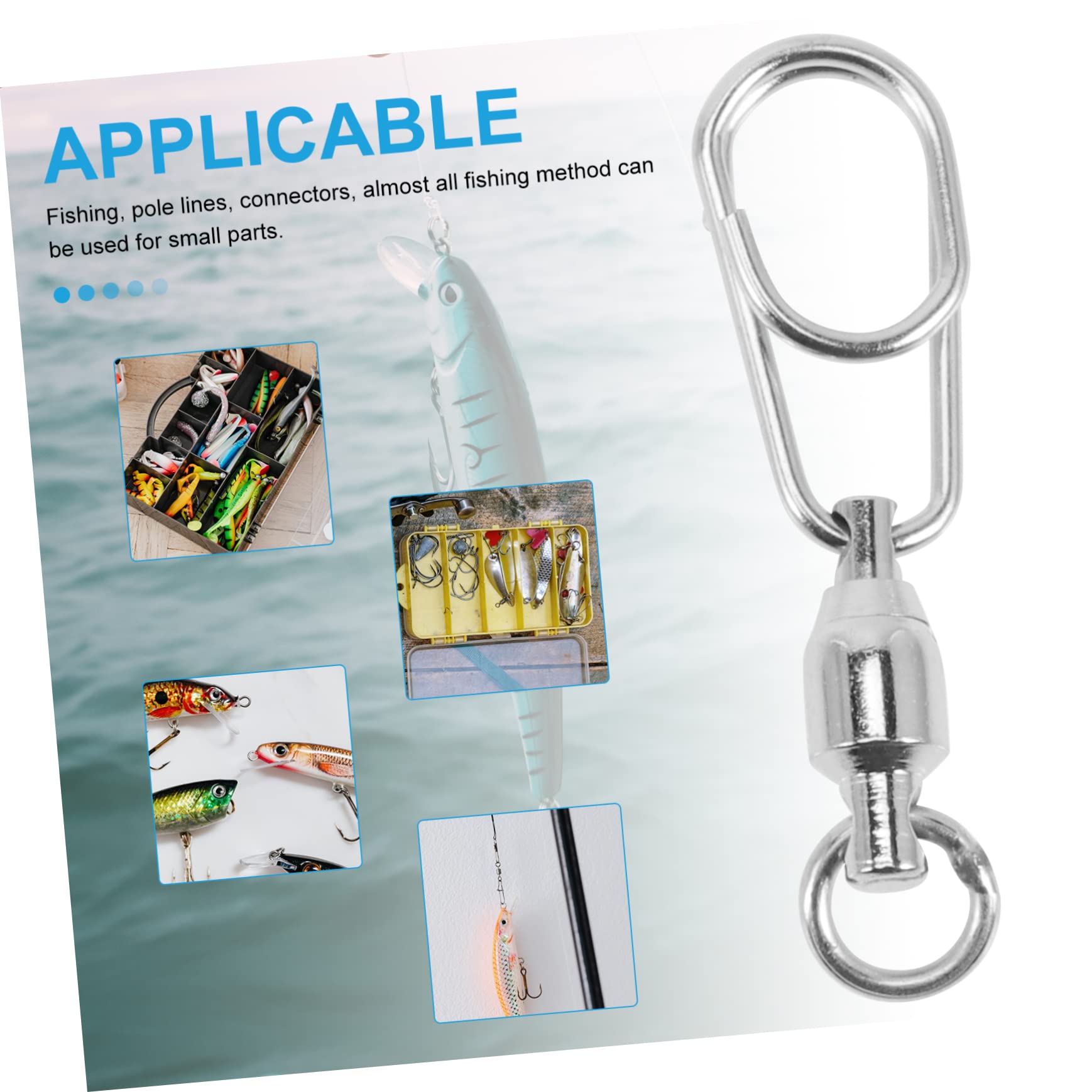 BESPORTBLE 120pièces Émerillons à Billes Pour Accessoires De Et Résistants Connecteurs Anti-enchevêtrement Pour Leurres Et Matériel