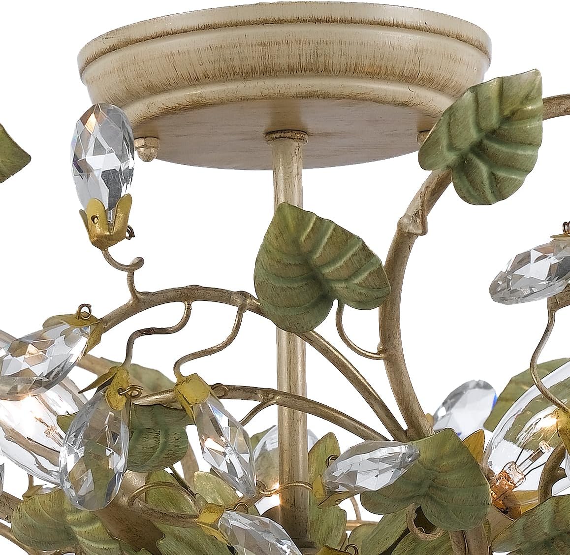 Crystorama Josie 5 Light Champagne Green Tea Semi Flush Mount