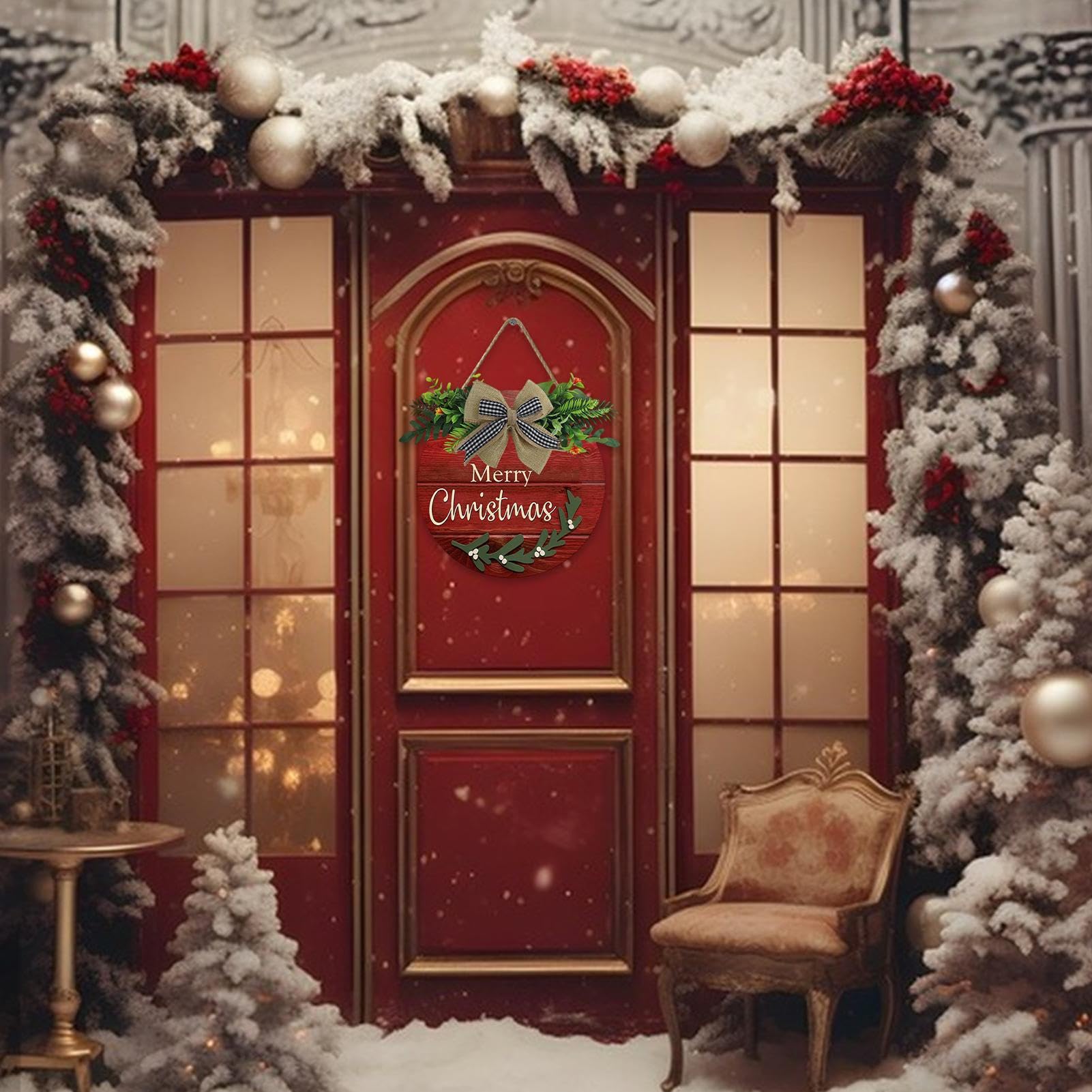 Couronne De Noël Artificielle 30 Cm – Style Rustique Avec Pins, Baies, Pommes De Pin, Pour Porte Ou Mur