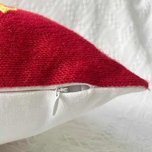 Miniatura 6 de PerseveranceTrade - Juego de 2 fundas de almohada bordadas de 18 x 18 pulgadas, fundas de almohada cuadradas, fundas de almohada de Navidad, fundas