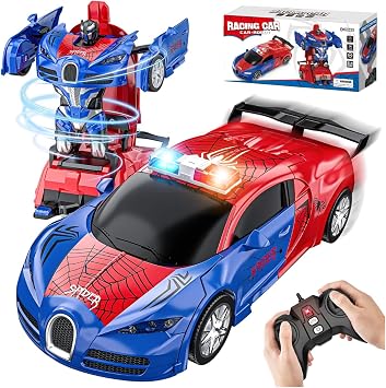 Spider Transform Remote Control Cars for Kids with One-Key Transformation