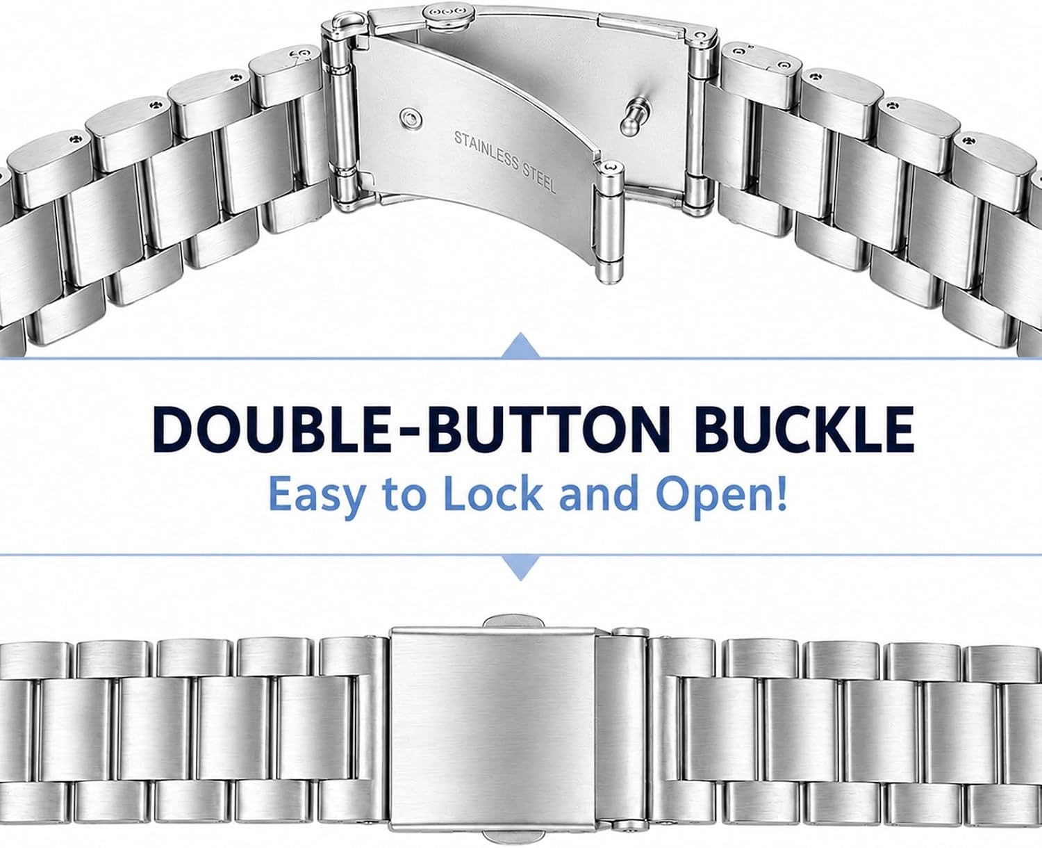 20mm Stainless Steel Watch Band Quick Release Metal Watch Band for Men
