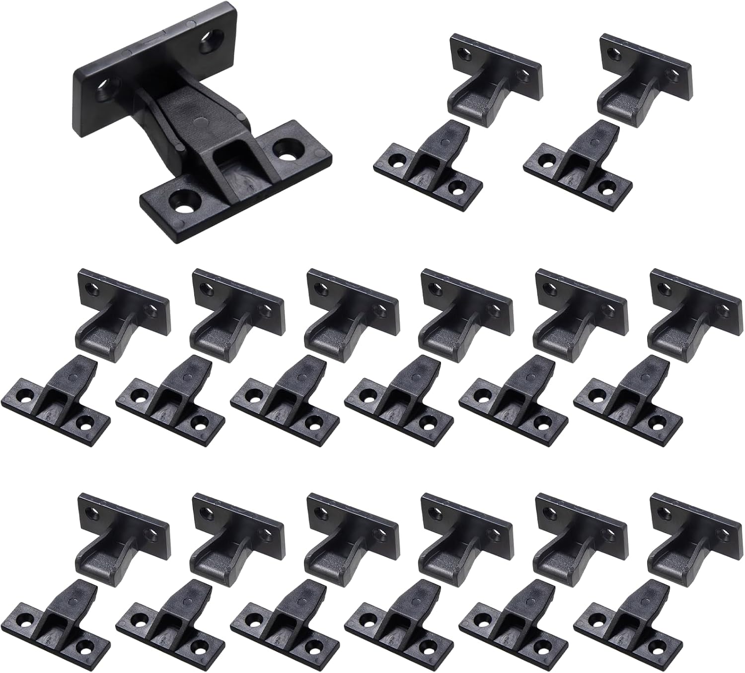 KIBBEH Clips 15 Pack Plastic Fast Assembly Furniture Panel Joint Brackets - Push-On Corner Buckles for Cabinet, Wardrobe, and Roman Column Connection, Black