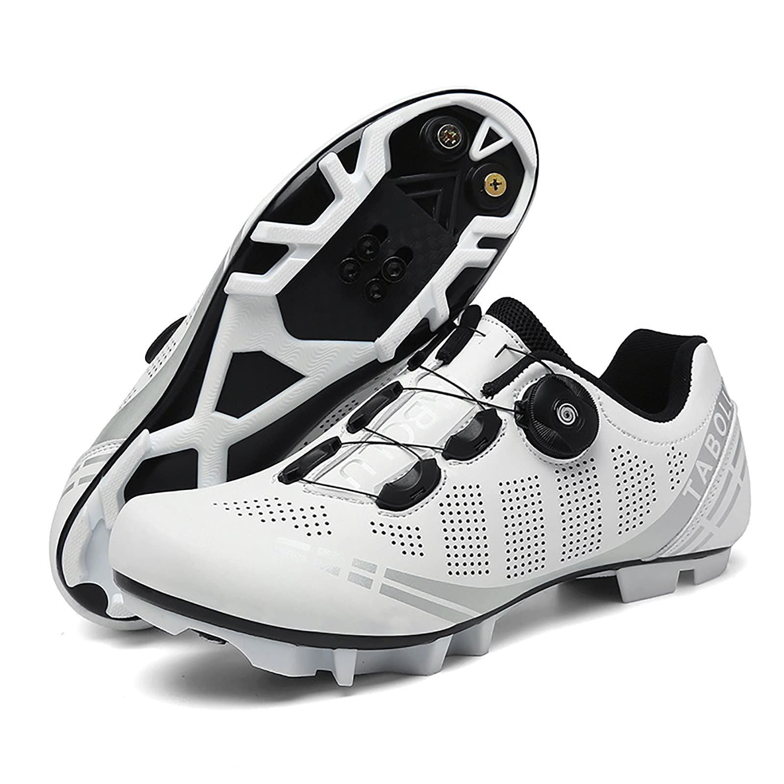 Zapatillas de Ciclismo para Hombre/Mujer,Transpirable Bloqueo para Bicicleta de Carretera y montaña Antideslizantes Zapatilas de Pelotón Compatibles con SPD