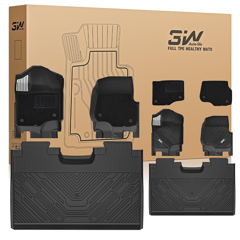 Jogo de tapetes e carpetes 3W com pedais metálicos para Ford F-150 SuperCrew 2015–2026 e F150 Lightning 2022–2025, sem armazenamento dobrável, 3 peças