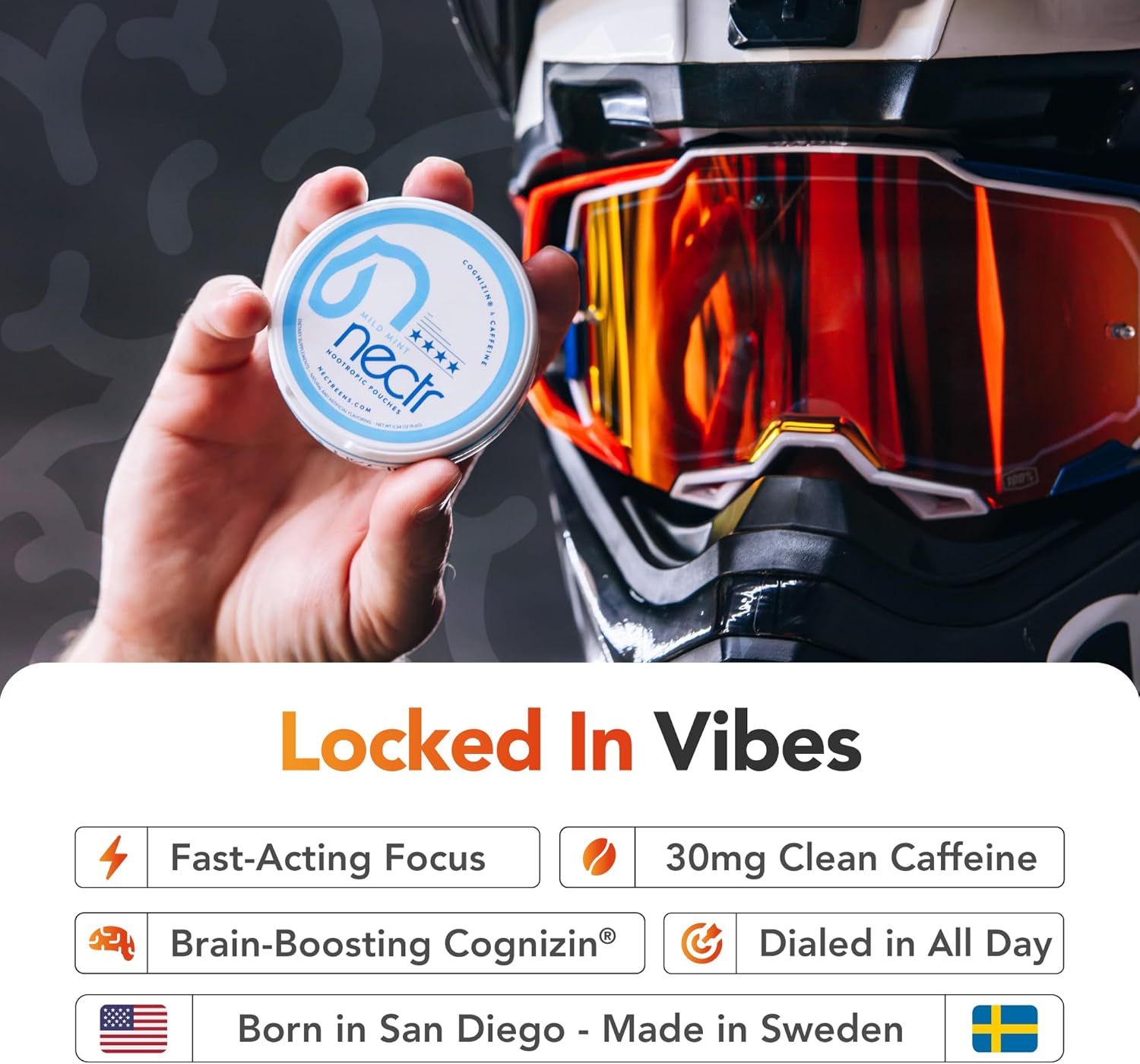 Nectr Energy Nootropic Pouches – Berry Blast Flavored, Caffeine Pouches with Cognizin® Citicoline. Sugar-Free Brain Treats. Smooth, Sustained Focus & Energy Supplement - 5 Pucks of 16pcs