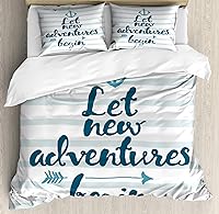 Vista 61 de Ambesonne Juego de funda de edredón de pesca, lubina de boca grande atrapando un bocado en espray de agua, imagen salvaje, juego de cama decorativo