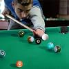 Billiard Game 48 Billiard Table Pool Table Set with Locking Legs Adjustable Feet Ball Cue Triangle Chalk Brush Portable Folding Billiard Game for Family Game Room