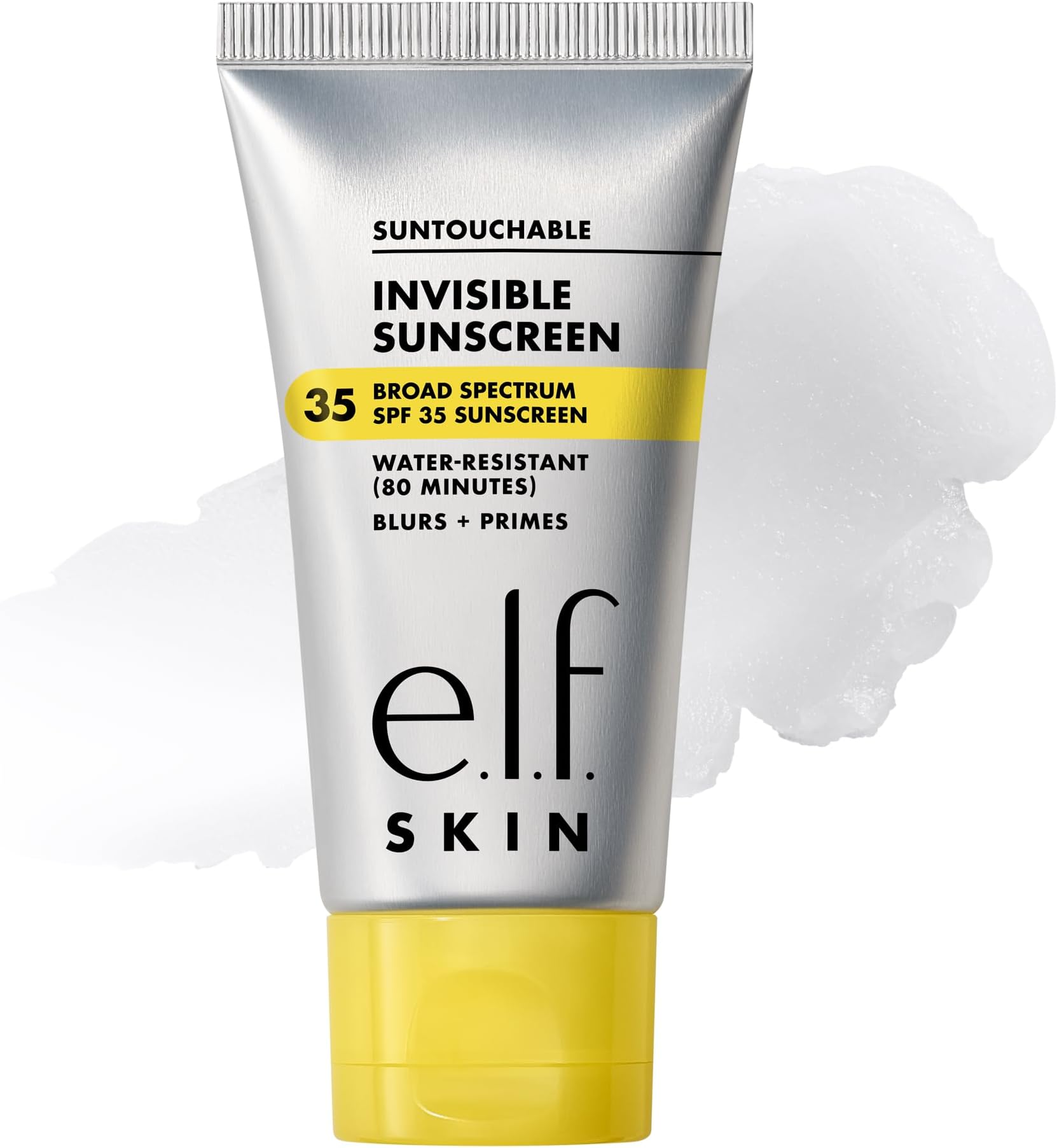 e.l.f. SKIN Suntouchable Invisible SPF 35, Lightweight, Gel-based Sunscreen For A Smooth Complexion, Doubles As A Makeup Primer, Vegan & Cruelty-Free, Packaging May Vary