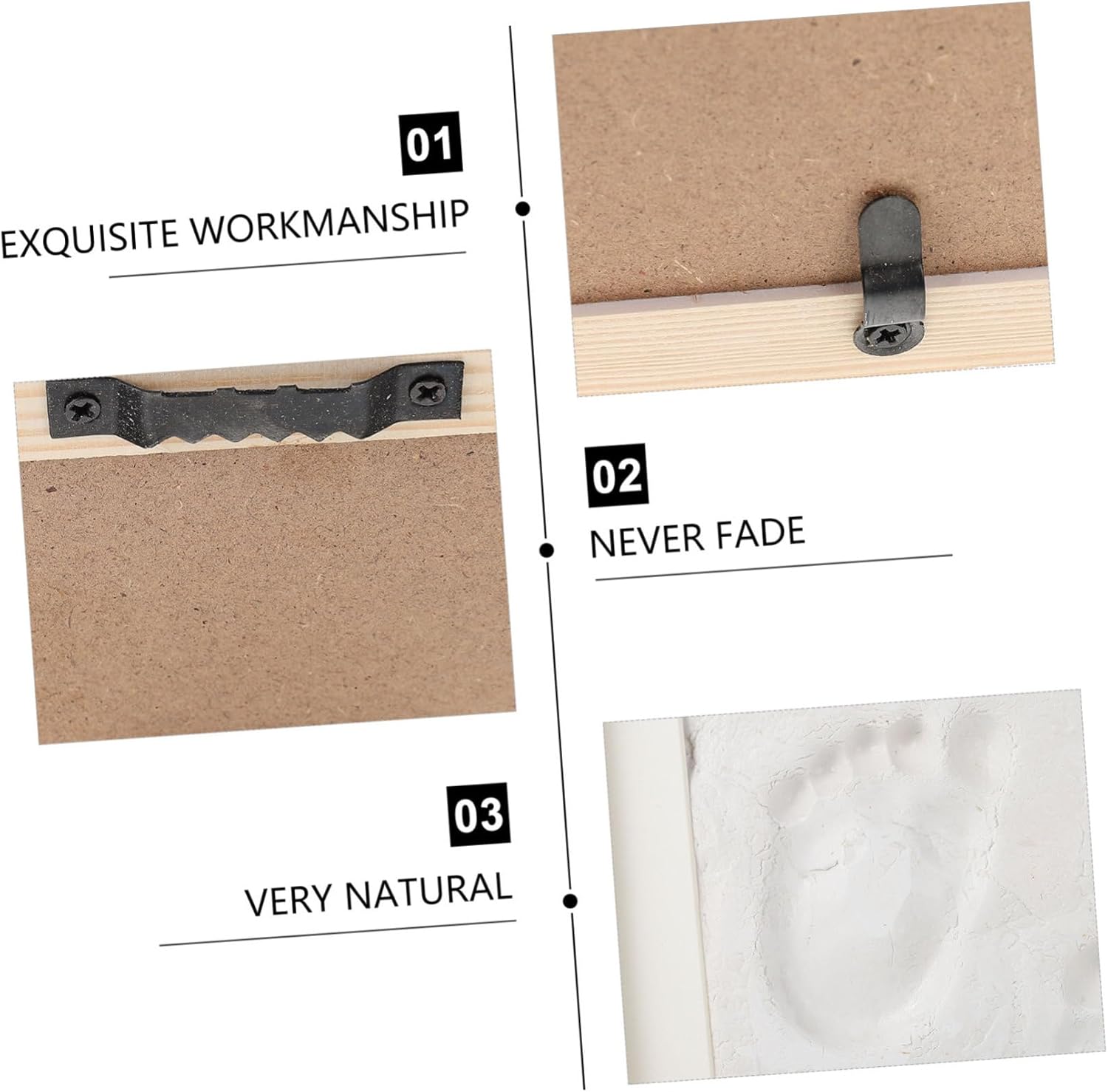 PRETYZOOM 1set Handprint Photo Frame Kit Creative Keepsake Display Ink Pad for Memories Compartment Design for Photos Imprints Nursery Decor