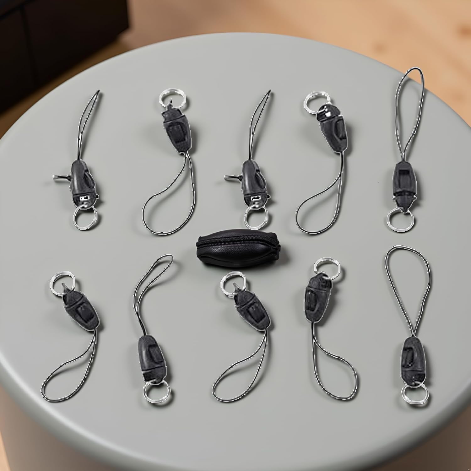 10Pcs/lot Black Detachable Buckle Mobile Phone Accessories Pendant Buckle Small Sling Anti-Lost Lanyard Cords Hanging Head Keychains Hooks, Fasteners - Image 2