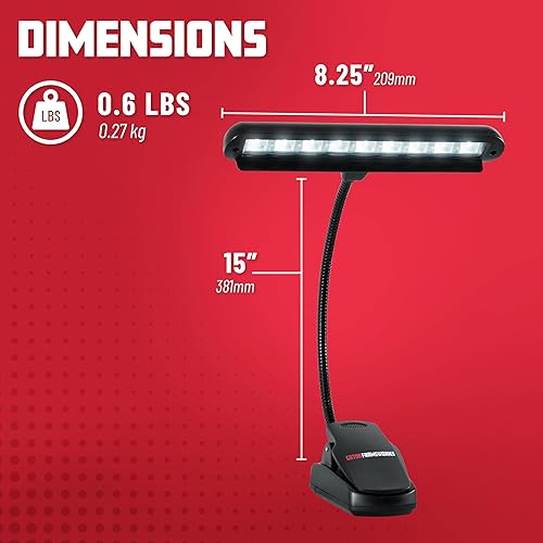 Miniatura 5 de Gator Frameworks Lámpara de soporte de música con cuello de ganso ajustable, (GFW-MUS-LED)