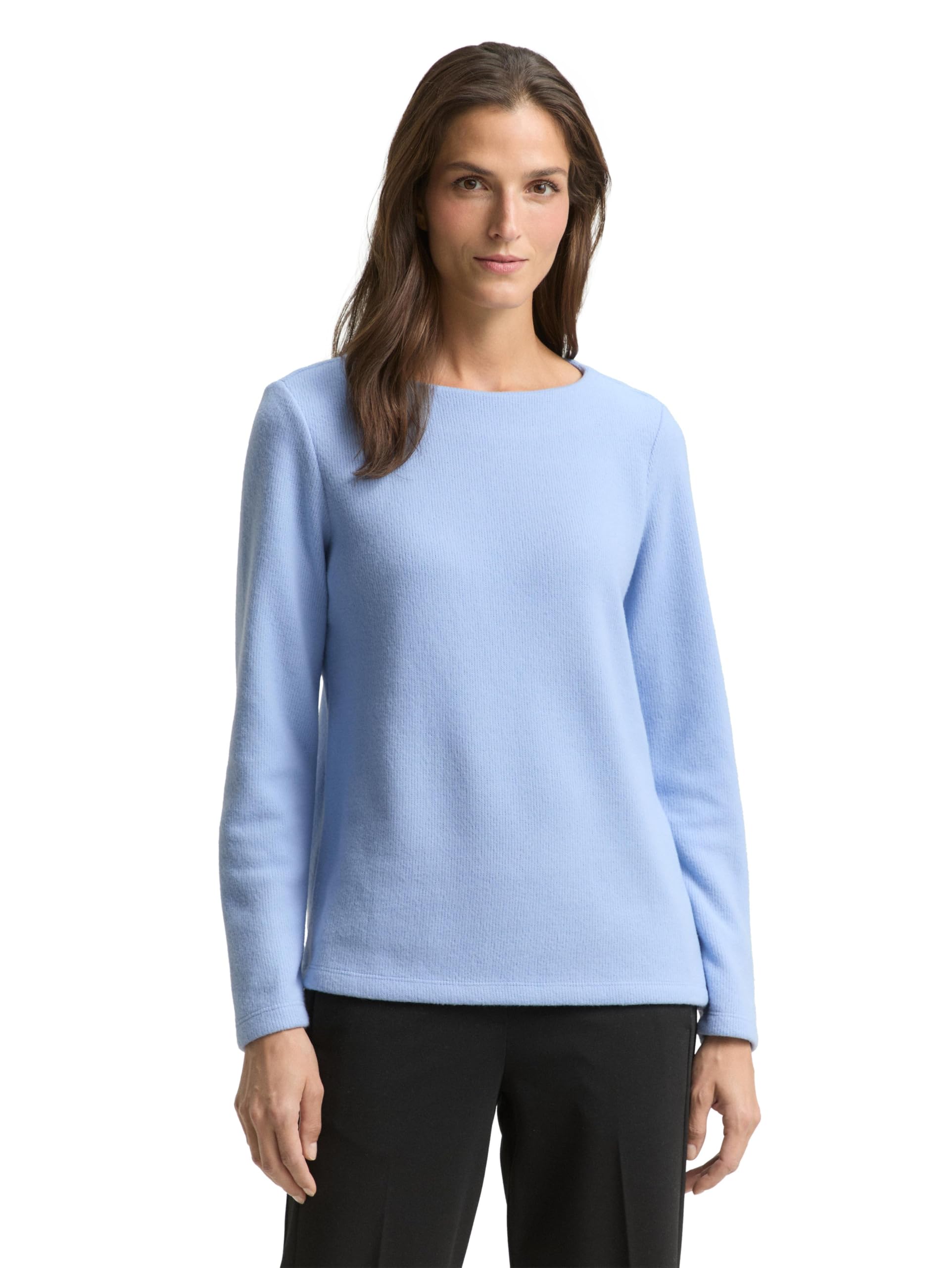 Tom Tailor Damen 1043760 Plussize Cosy Sweatshirt mit Knöpfen