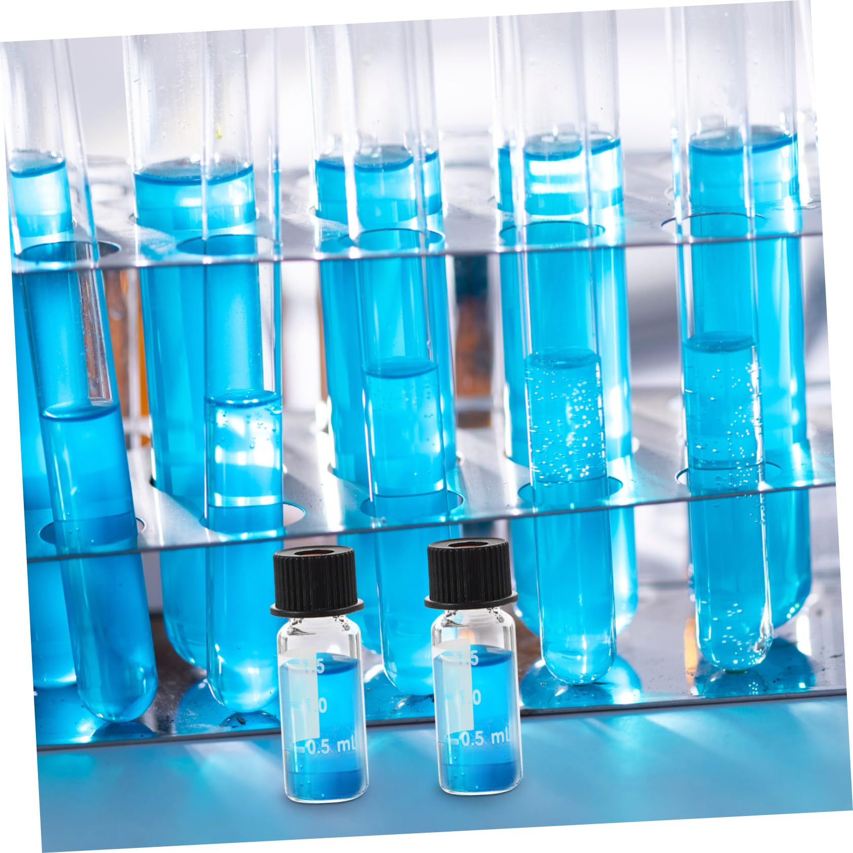 Ipetboom 100 Frascos de Vidrio para Muestreo Boca Roscada 2ml Tapa Segura Material Sintético para Laboratorios Cosméticos y Aceites Esenciales