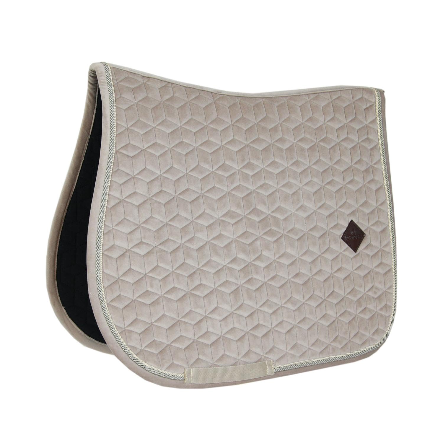 Tapis de selle velours beige FULL obstacle aux finitions haut de gamme