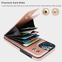 Vista 4 de Folosu Funda compatible con iPhone 12/12 Pro con tarjetero, rotación de 360°, soporte de anillo de dedo con función atril, protección RFID, bloqueo