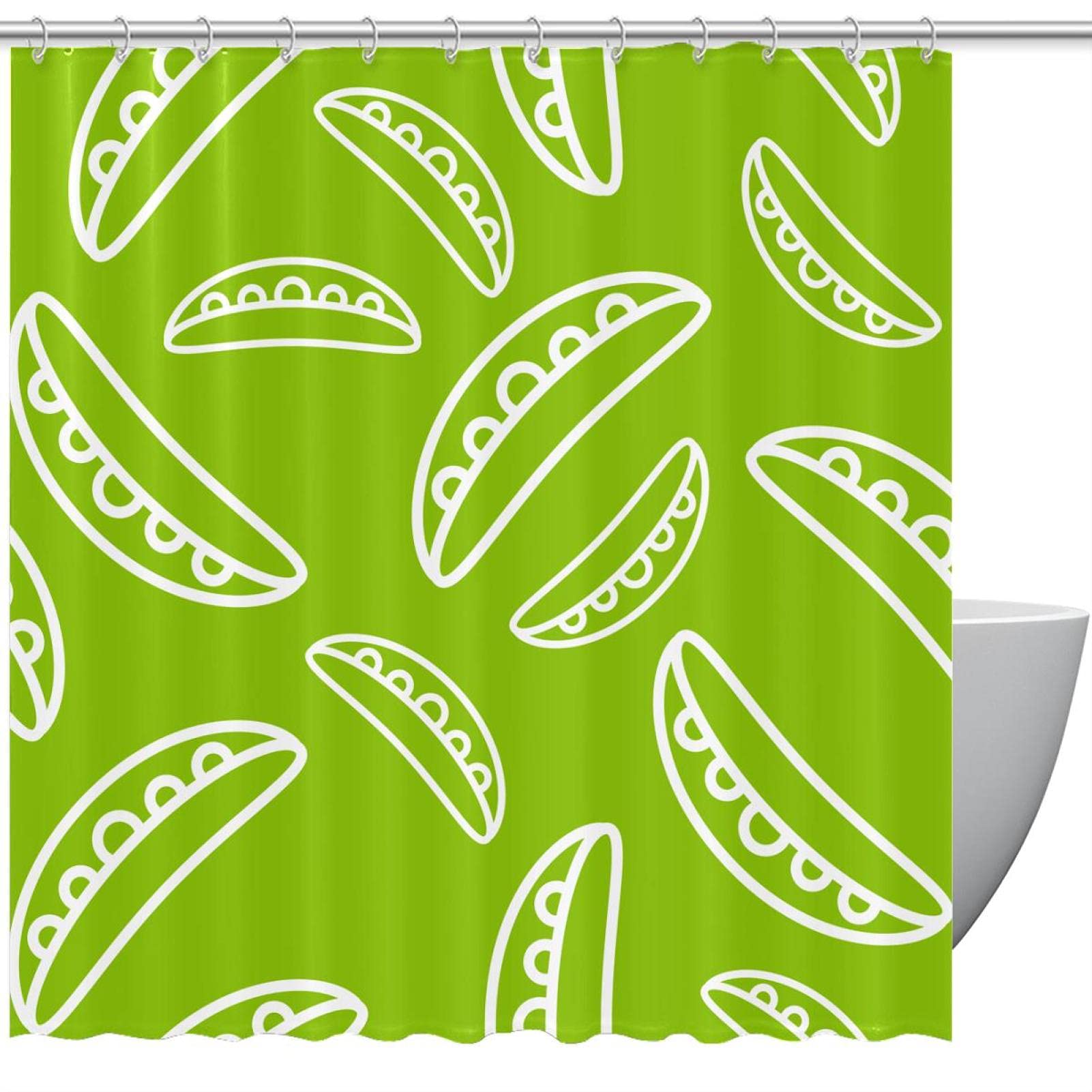 Rideau de douche green pea pod 183x183 cm pour salle de bain