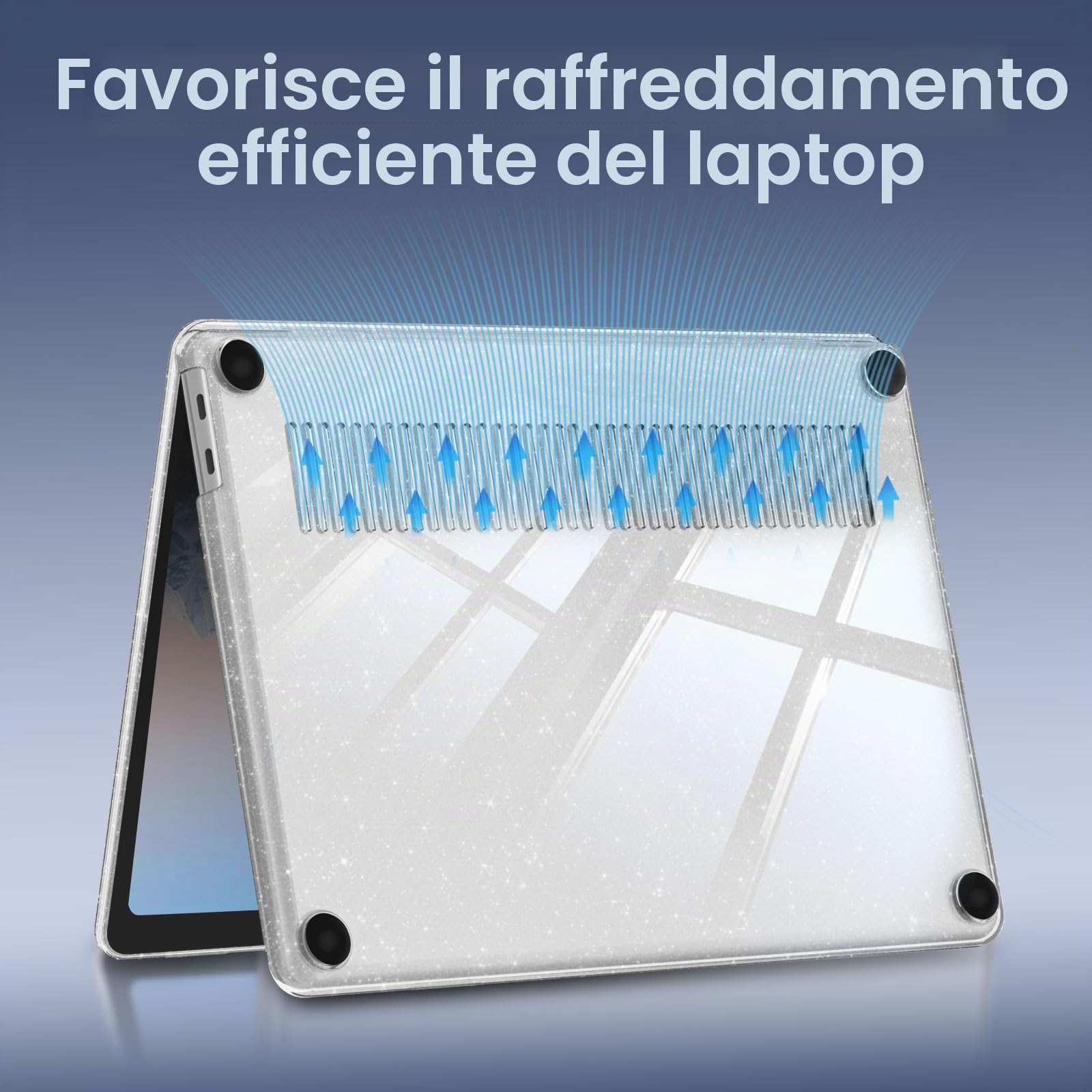 FINTIE Custodia Compatibile con Microsoft Surface Laptop 13 Pollici 2025 (Modello: 2095) & Surface Laptop for Business 13 Pollici 2026, Cover Leggera Sottile e Rigida Case, Trasparente Glittering