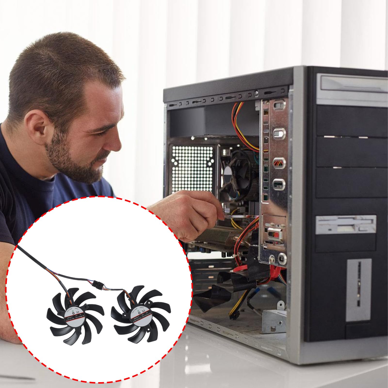 85mm 12V Video Card Fan Easy Installation Replacement For 5600XT 5700 6600 Graphics Card Management Computer