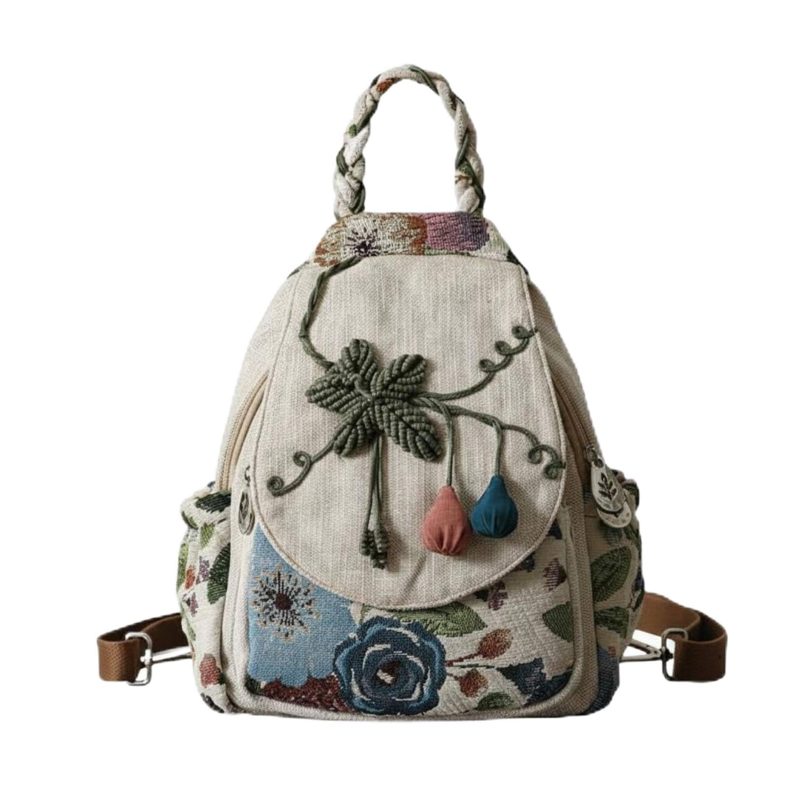 Zaino Boho Zaino Donna Zainetto Borsa a Tracolla Borsa Multiuso in Tela con Design Convertibile E Spallacci Regolabili per Portabilità Adatto a Pendolarismo Viaggi Casual Scuola
