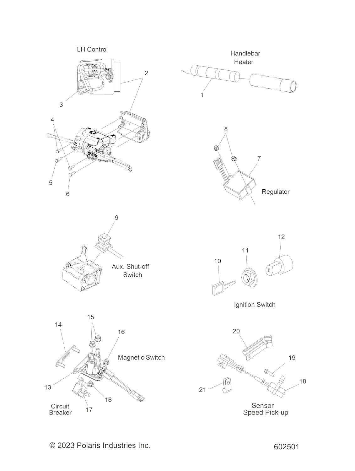 Polaris 2205055 Complete Ignition Switch Kit Indy RMK 2200358