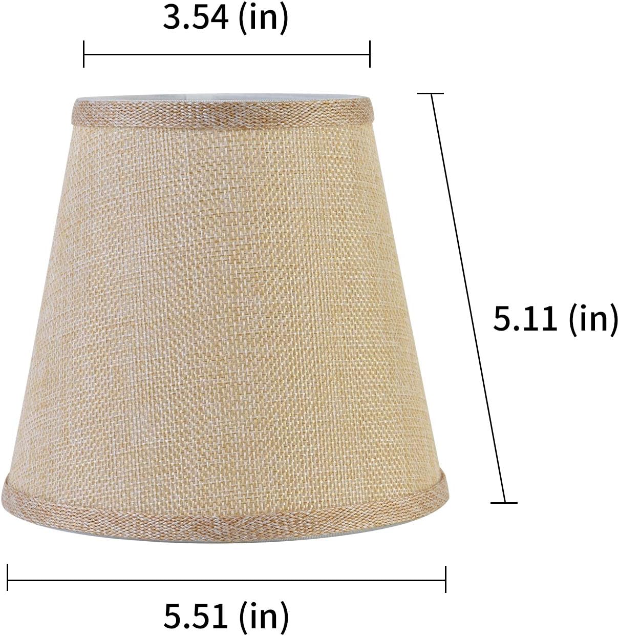 Chandelier Lampshades Set of 6,Burlap Lampshade,Clip On Lamp Shade, Natural Jute Color