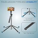 Kratos K5 CT Selfie Stick Tripod with Balance Handle, 64 inch & Stable 4 Leg Design,Recharable BT Remote, Long Tripod Stand for 360° Rotation Panoramic Shoot, Made for Phones,Ring Light, Gopro gallery image