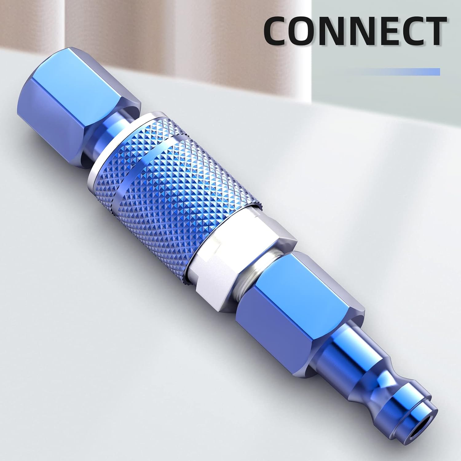 GASHER 12PCS Bule 1/4-Inch Male Industrial Coupler,1/4 Inch NPT Male Threads Size, Quick Connect Air Coupler