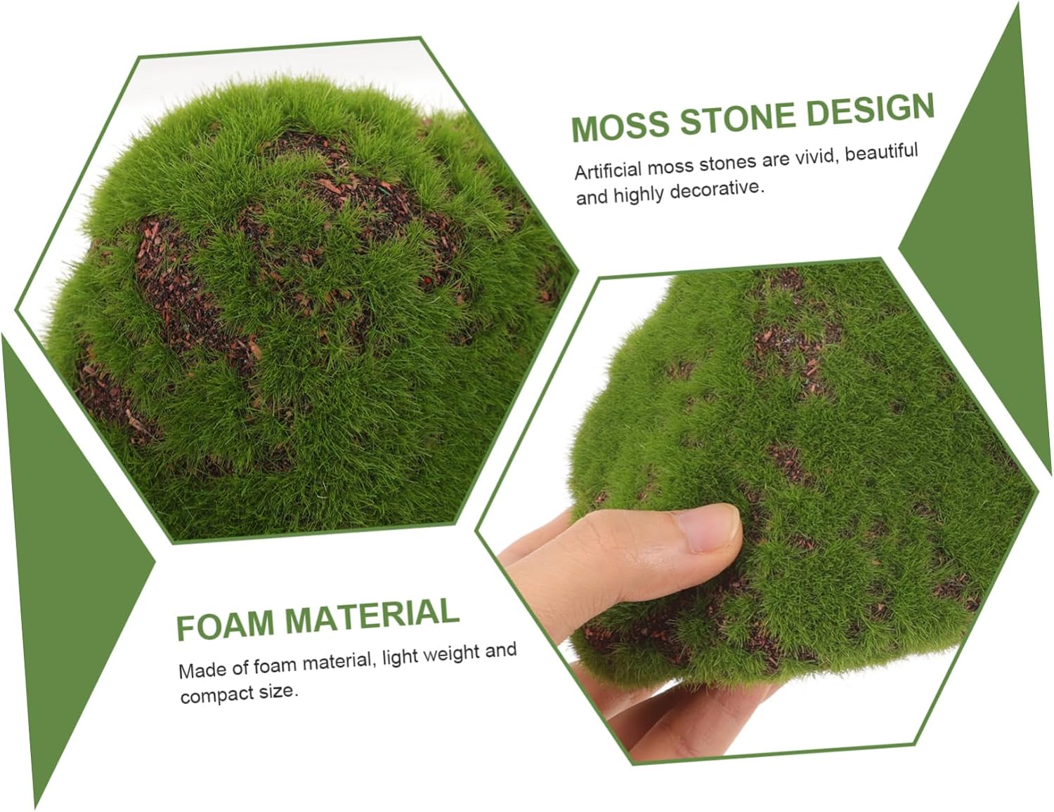 Artificial Moss Stone Terrarium Decor Faux Moss Rock Simulated False Realistic Craft