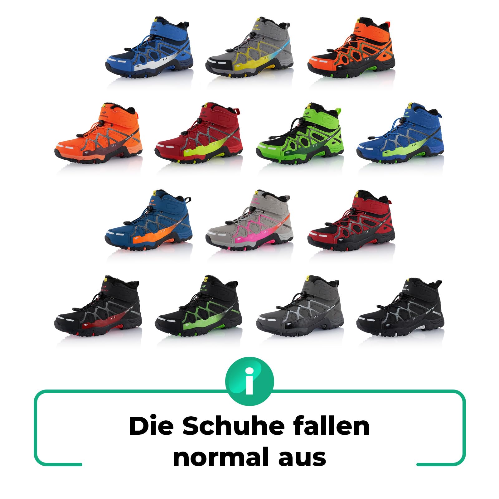 Fusskleidung® Damen Herren Wanderschuhe warm gefütterte Winterstiefel