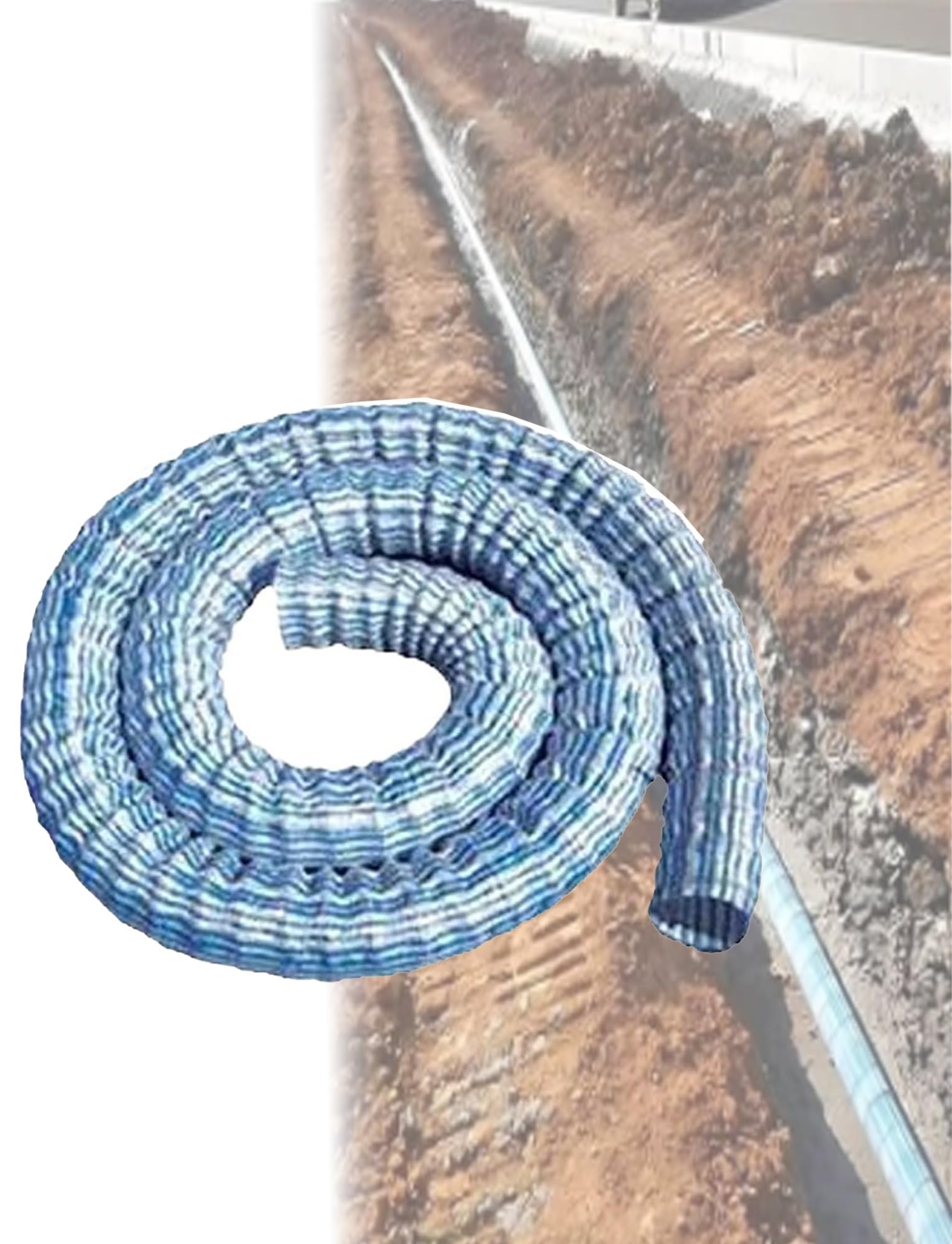 Non Woven Fabric with Steel Wire, Corrugated French Drain Pipe, Garden Flexible Permeable Hose 5cm/2in for Lawn Sidewalk(4m/13ft)