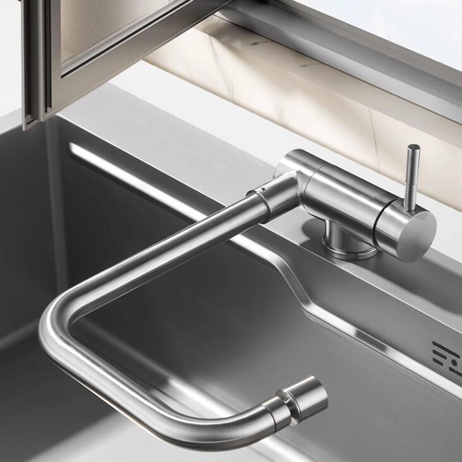 Robinet mitigeur cuisine rabattable 360 et flexible 2 modes jet