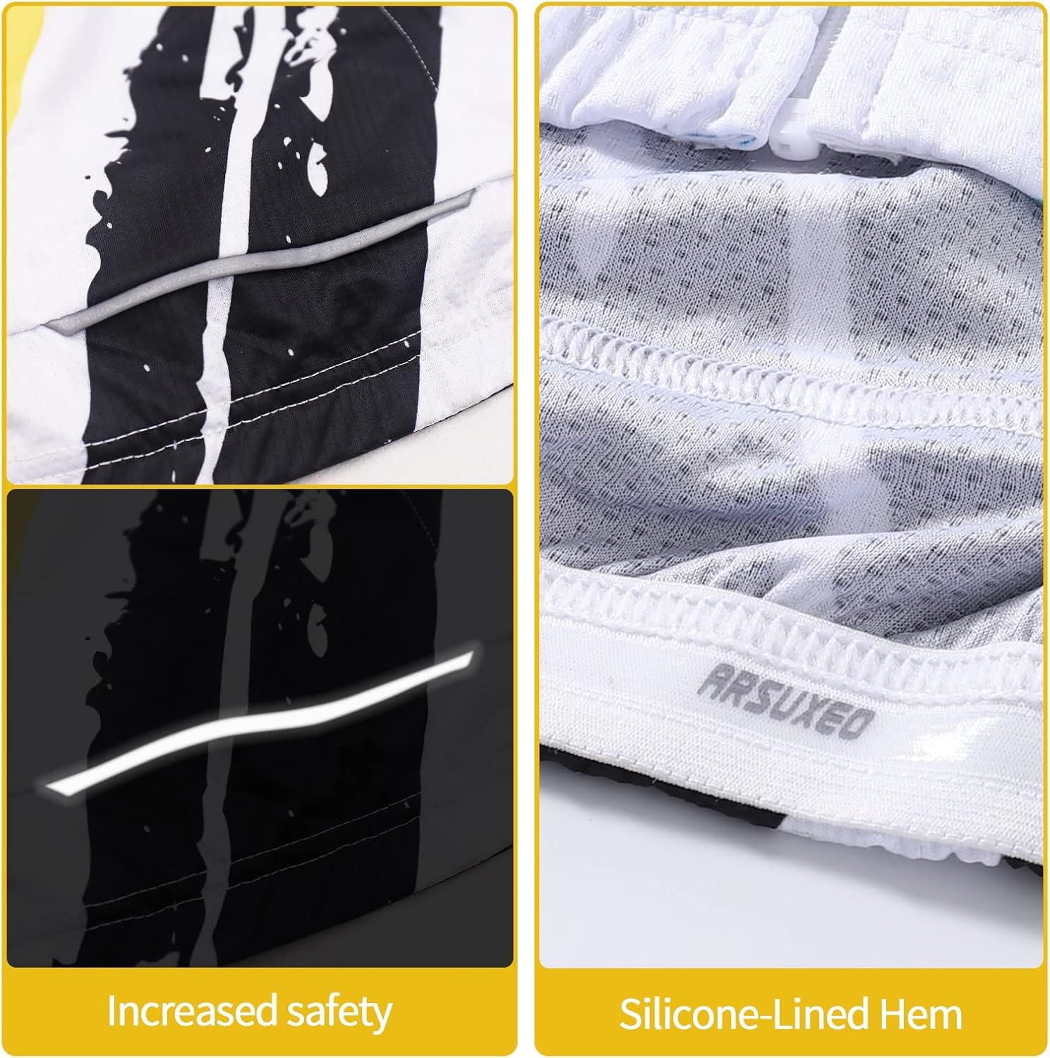 ARSUXEO Men's Cycling Jersey Short Sleeves Mountain Bike Shirt MTB Top Zipper Pockets Reflective - Image 5