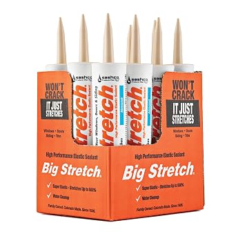 Sashco - BIG-P-A-12 Big Stretch Latex High Performance Sealant Almond 10.5 Ounce, 12 Pack