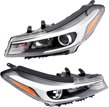 Halogen Headlights Assembly for 2017-2018 Kia Forte, Left Driver and Right Passenger Side FrontHeadlamps Assembly for 2017 2018 Kia Forte Left+Right
