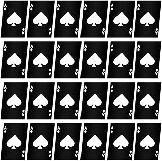 Poker Card Bottle Openers Stainless Steel Can Openers Beer Opener Ace Card Bottle Cap Openers Poker Cap Openers for Wedding Birthday Party Bridal Shower Table Tools Supplies (Black,24 Pieces)
