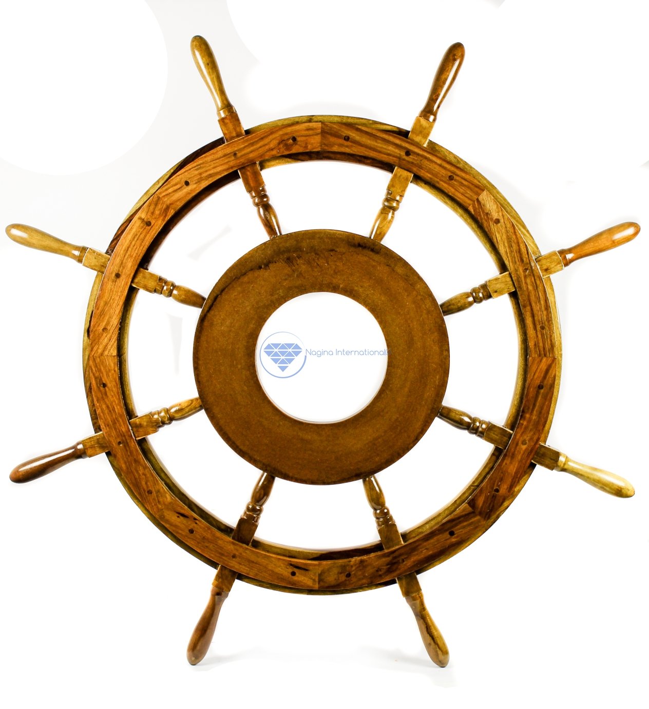 Nagina InternationalNatural Nautical Mdf Hub Wooden Pirate'S Ship Steering Wheel - Home Decor - Pirate Nursery Gift (18 Inches)