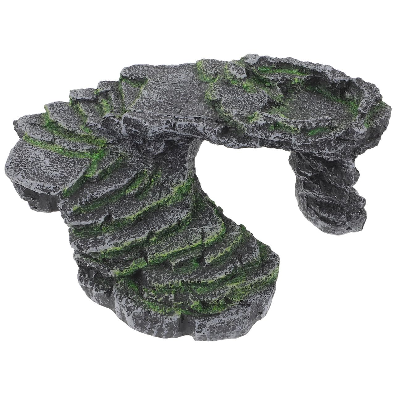 HOMSFOU Schildkröten Sonnenplattform mit Rampe, 24x22x11cm, Aquarium | NatüRliches Design, Sicheres Versteck, Robuster Kunststoff, füR Terrarien