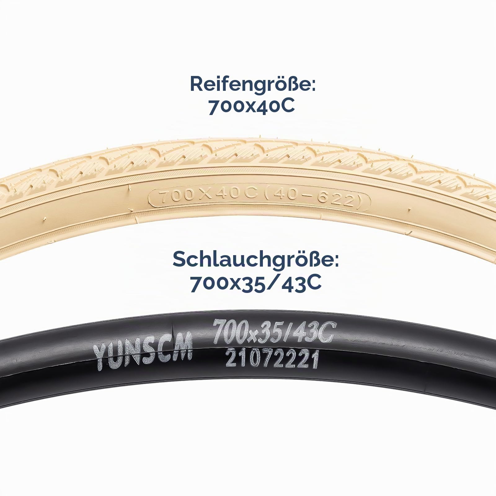 YunSCM 2Pcs Faltbare 28/700C Fahrradreifen 700X40C Mantel 40-622 kompatibel mit 700x38C 700x40C 700x42C Rennräder, Citybikes 28 Zoll Fahrradreifen 28x1.60