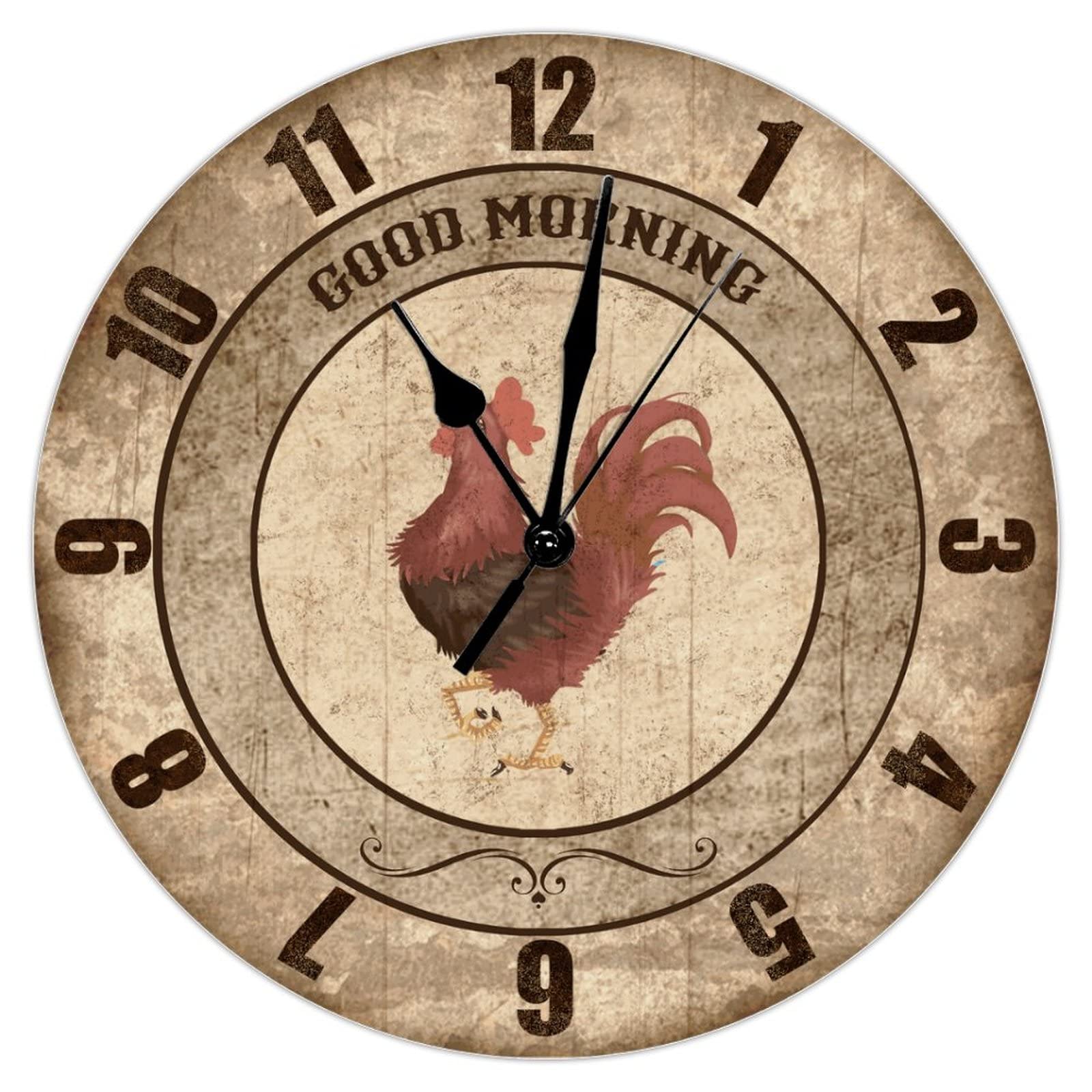 Horloge murale coq style rustique pour réchauffer votre salon