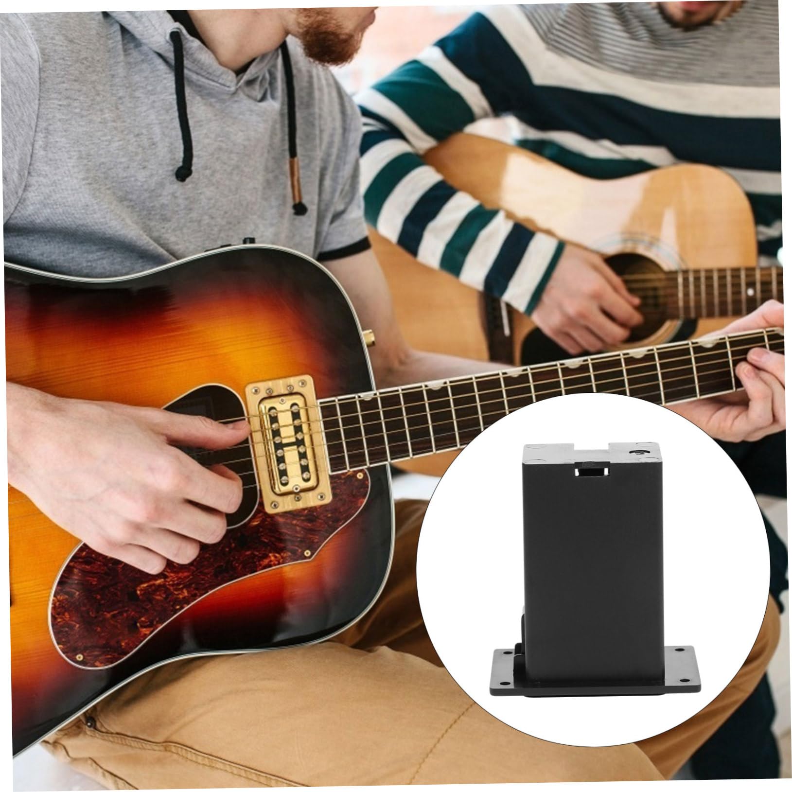 FAVOMOTO 2sets Guitar Pickup Battery Case Holder 9v Replacement Battery Boxes Plastic Easy Install 3pcs*2