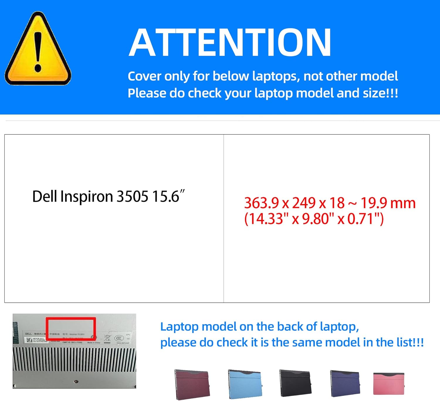 for Dell Inspiron 15 3505 Full HD Laptop Sleeve 15-inch 2-in-1 All-in-One Drop-Proof Leather Case Computer Inner Bag (Wine red)