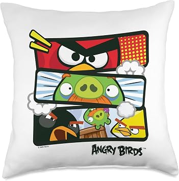 Angry Birds Panel Group Throw Pillow