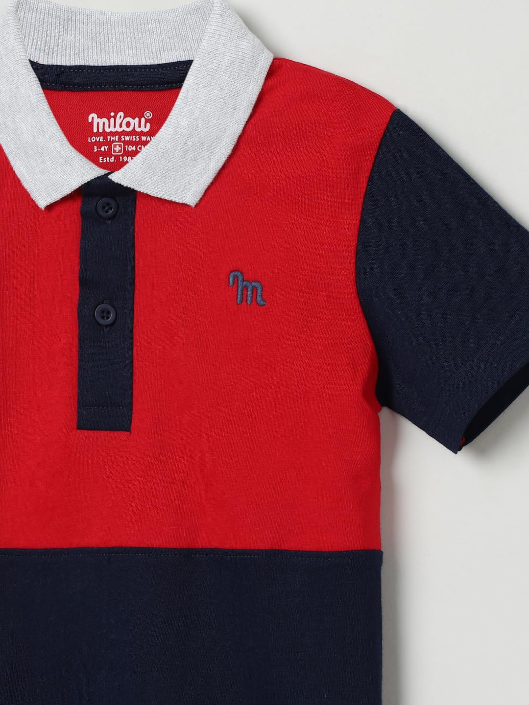 Milou Baby Boy's Regular Fit Polo Shirt (BBASICPOLO006_Red & Navy - Image 6 thumbnail