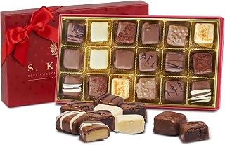 Luxury Milk Chocolate Truffles Gift Box, 18-Piece Assorted Belgian-Style Chocolates, Valentine’s Day Chocolate Gift For Her Or Him, Box Of Chocolates For Date Night Desserts, Birthdays And Anniversaries