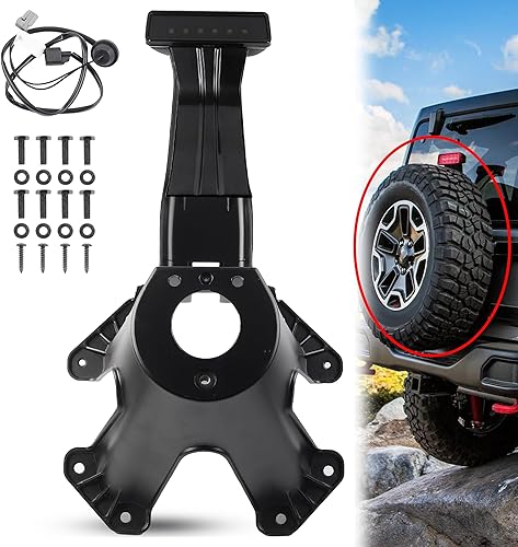 Dasbecan Soporte de Neumático de Repuesto Portador de Neumático Rack Compatible con Jeep Wrangler JK 2007-2018 Reemplaza# 55397217AJ 68048581AA,