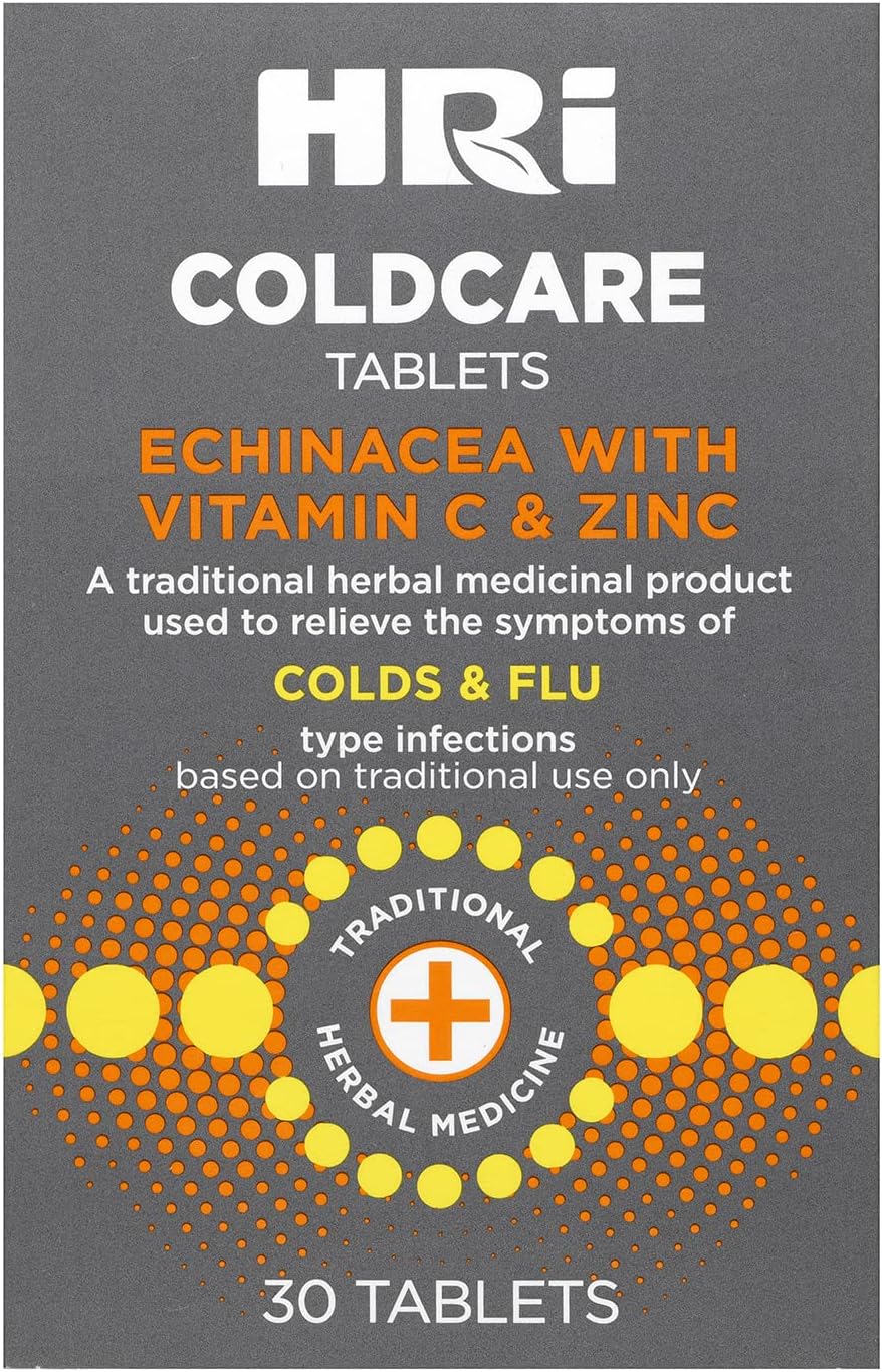 ColdCare Immunity 30 Tablets - Echinacea, Plus Vitamin C and Zinc to Relieve the Symptoms of Colds and Flu Type Infections. 1 Pack