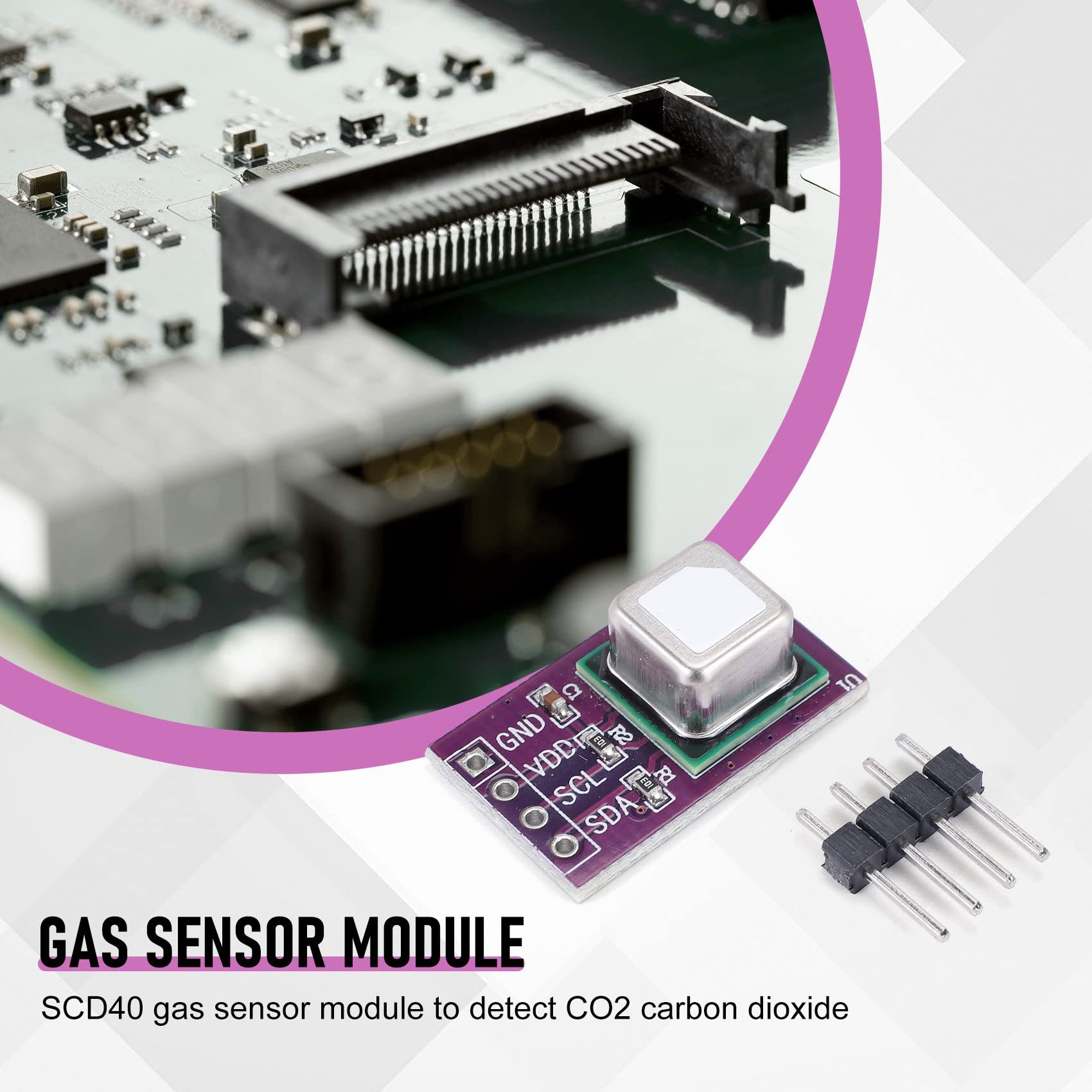 Jevina Le module de capteur de gaz SCD40 détecte la température du dioxyde de et l'humidité de CO2 2 en 1