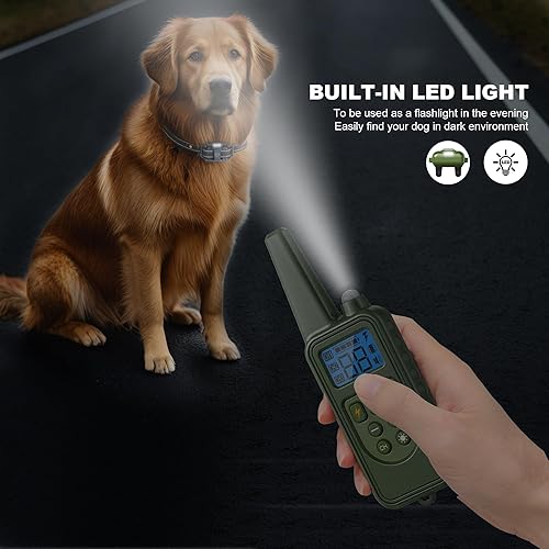 Miniatura 6 de Collar de entrenamiento para perros con control remoto, rango de 1640 pies, 4 modos de entrenamiento pitido, agitación, choque seguro, luz LED,