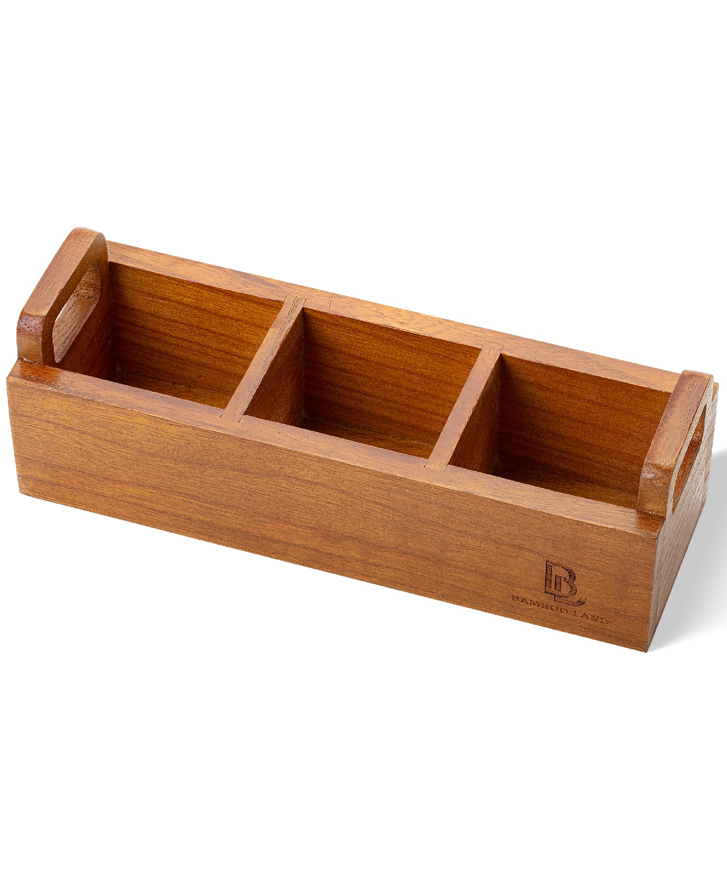 BAMBOO LAND- Tea Bag Organizer, 3 Compartments, Wooden Tea Bag Holder Organizer